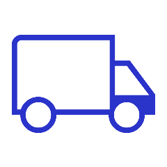 Dunkelblaues Icon, welches aus einem LKW besteht.